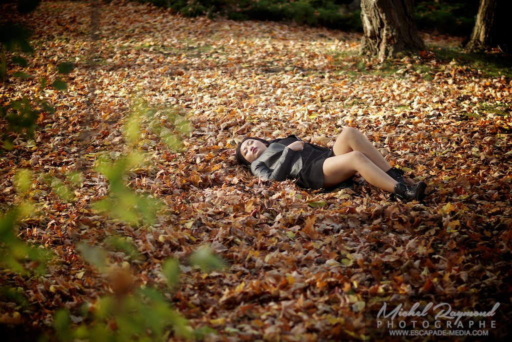 andr&eacute;anne tremblay dans les feuilles d'automne