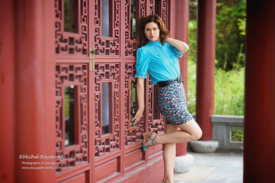 shooting avec mod&egrave;le au jardin de chine