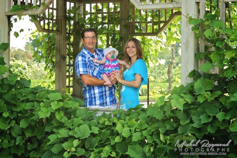 photo de famille dans les vignes du jardin botanique