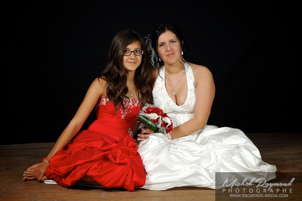 la mariée avec sa fille à la champenoise